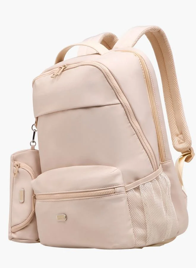 MISSY Solid Backpack with Adjustable Shoulder Straps and Pencil Pouch