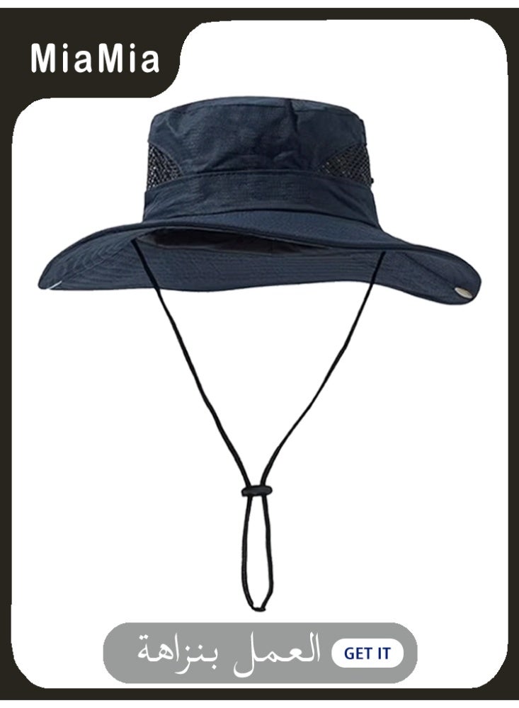 ميأميأ الرجال النساء قبعة الشمس قبعة رعاة البقر مع القش واسعة حافة دلو قبعات Boonie تنفس لصيد الأسماك والمشي لمسافات طويلة والحديقة والشاطئ - Image 1