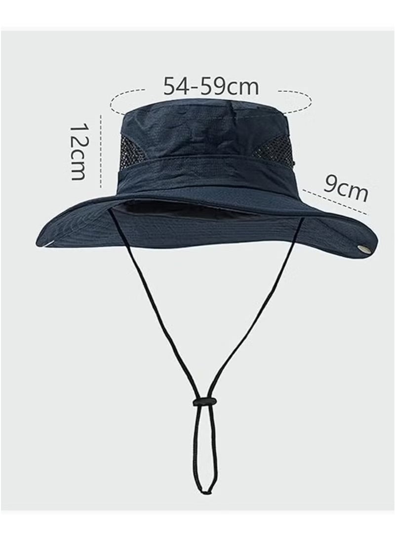 ميأميأ الرجال النساء قبعة الشمس قبعة رعاة البقر مع القش واسعة حافة دلو قبعات Boonie تنفس لصيد الأسماك والمشي لمسافات طويلة والحديقة والشاطئ - Image 2