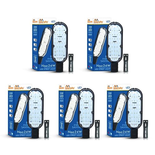 Murphy LED 24 Watts Ip-65 Bis Approved Waterproof Outdoor Street Light, Cool White Pack of 5 - Image 1