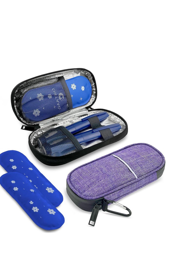 KASTWAVE Insulin Cooler Travel Case, Diabetic Medication Insulated Cool Organizer with 2 Reusable Ice Packs for Insulin Pen and Other Diabetic Supplies, Travel Case for Most Insulated Medication Travel Bag - Image 1