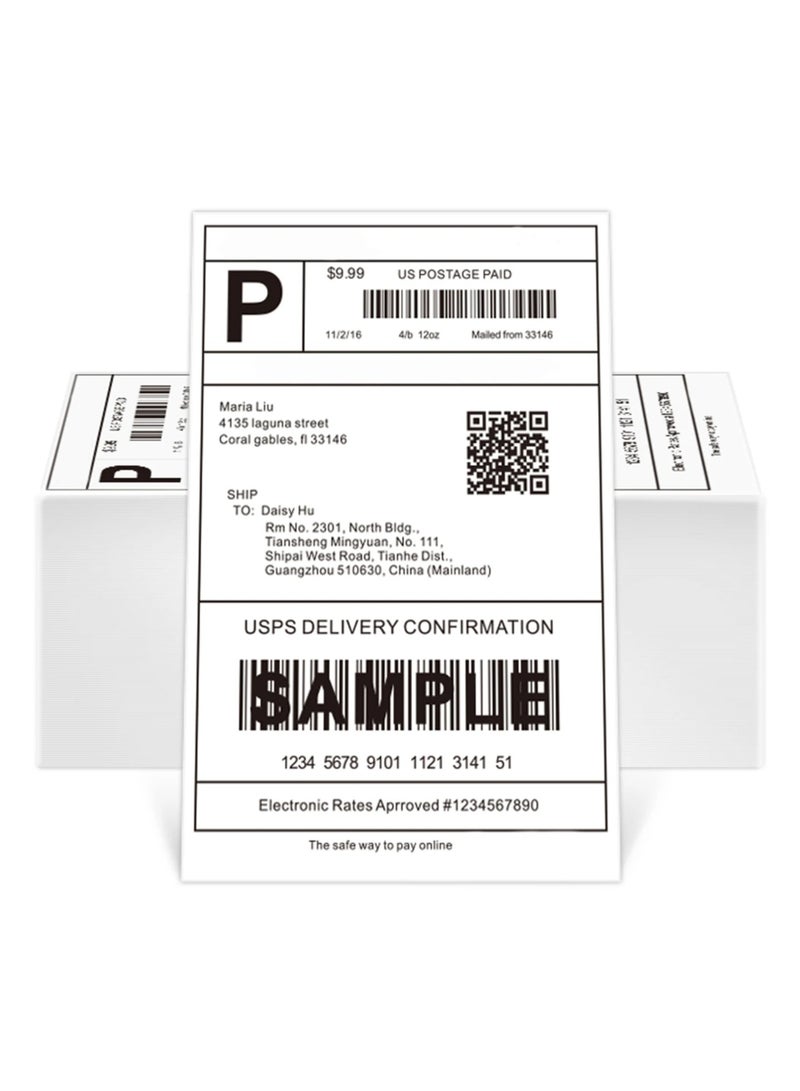 Generic 500pieces Folded Flat 100mm*150mm  Heat-sensitive Three-proof Thermal printing paper Label Paper Barcode Paper Thermal Printing Label Express Waybill Shipping Label Paperl  - Image 3