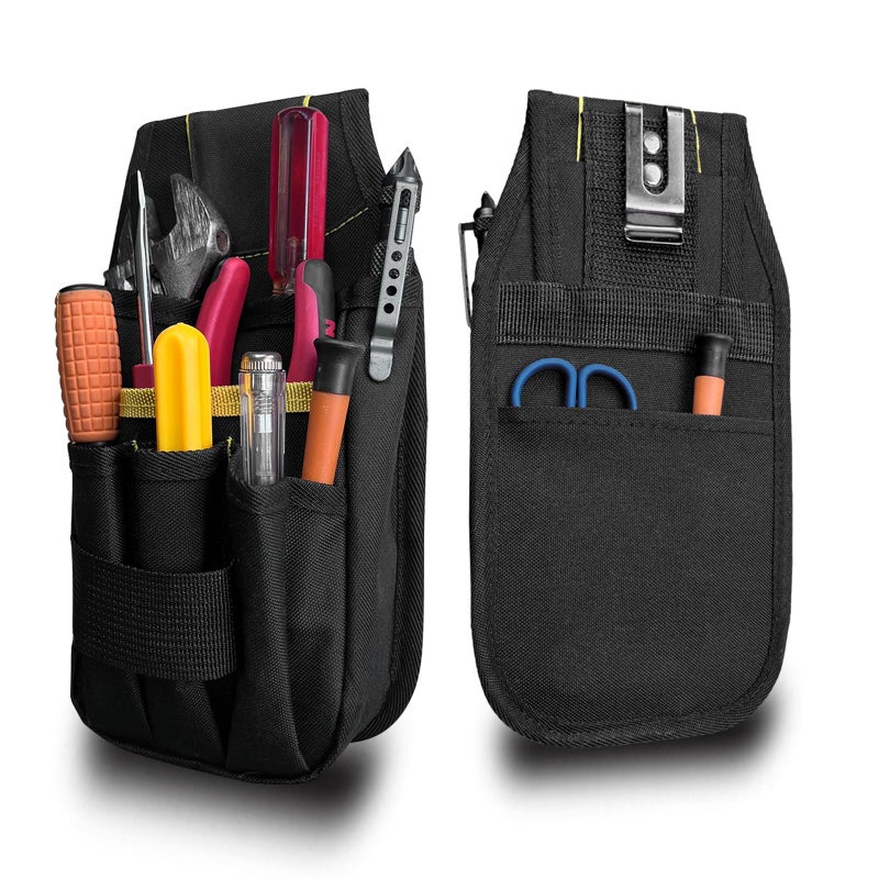 FAUDRECRO Small Tool Bag with Belt Jacket Multi Pocket Holster Case Tool Bag Lightweight Durable Fabric for Electricians - Image 1