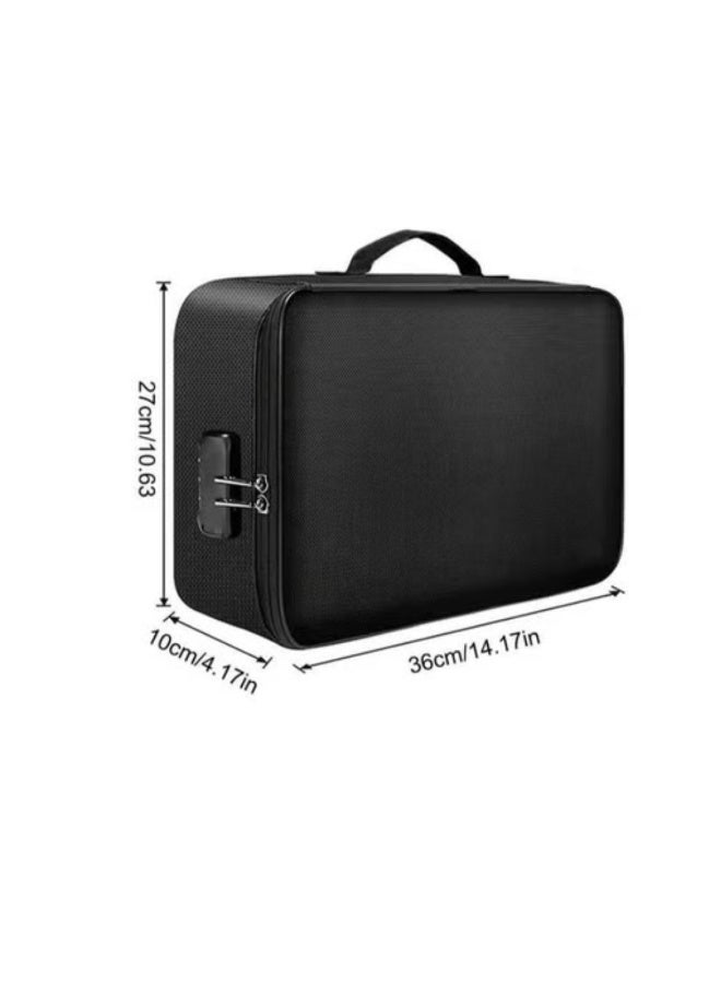 Fireproof document bag with zipper closure, black. - Image 4