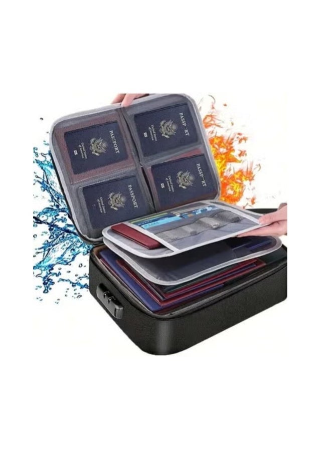 Fireproof document bag with zipper closure, black. - Image 1