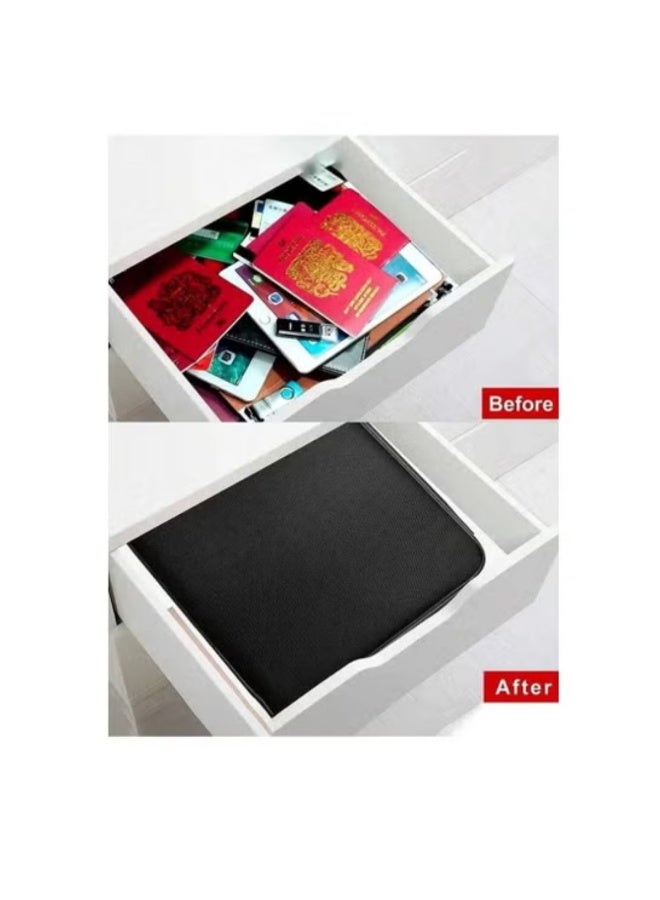 Fireproof document bag with zipper closure, black. - Image 2