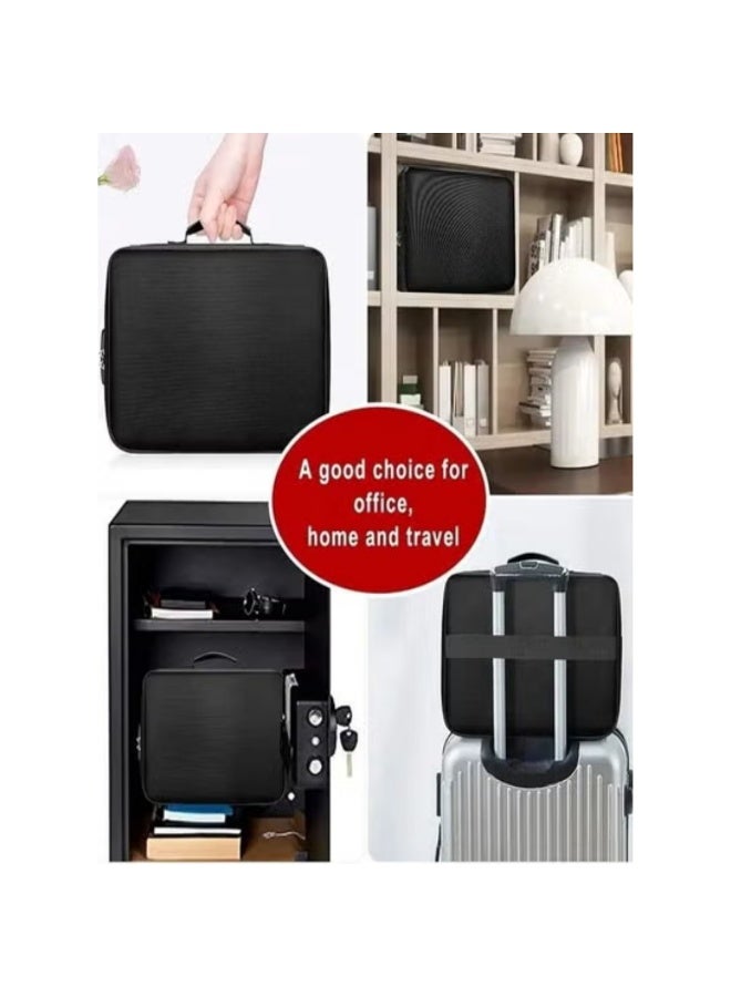 Fireproof document bag with zipper closure, black. - Image 3