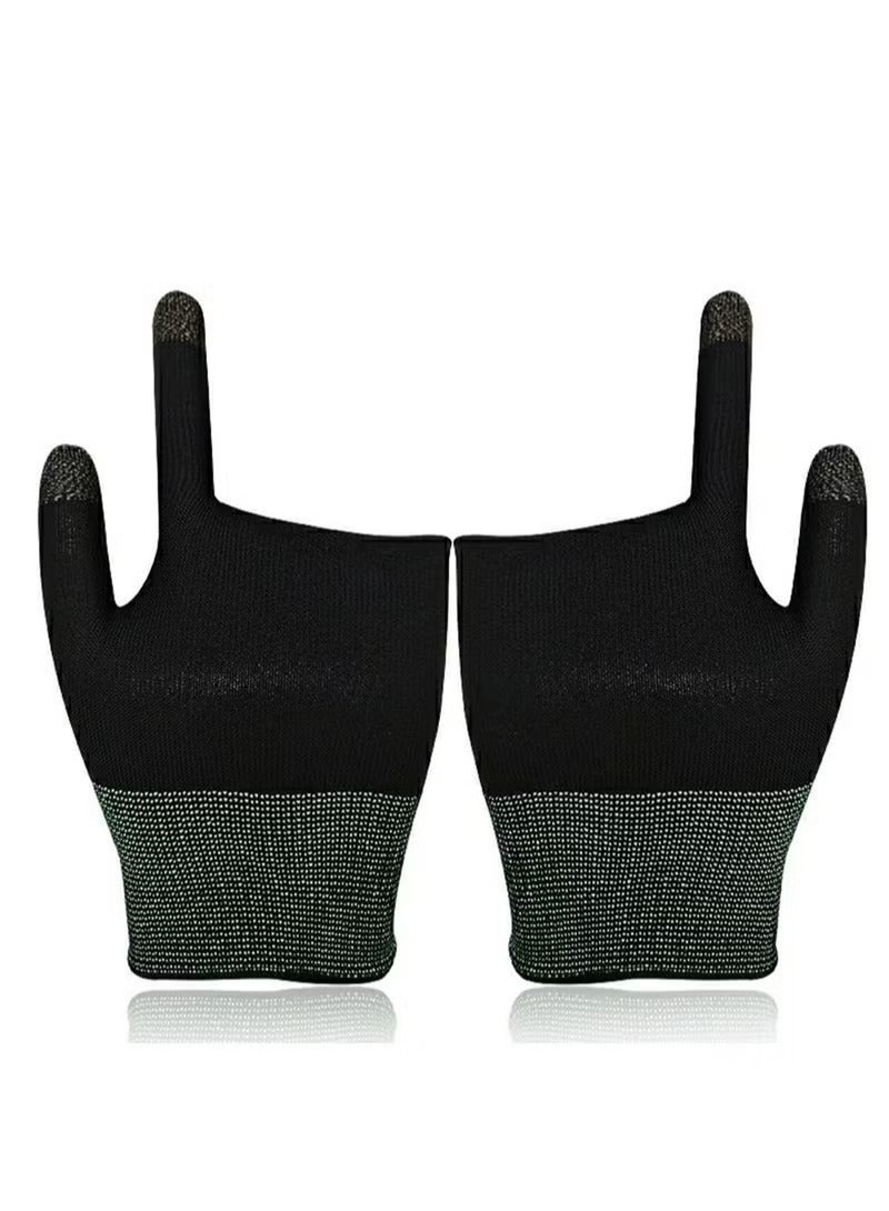 E-Sports Gaming Gloves Finger Sleeves Anti-Sweat Breathable Thumb for Highly Sensitive Nano-Silver Fiber Material and Nylon PUBG Mobile Phone Games Accessories (Black)  - Image 5
