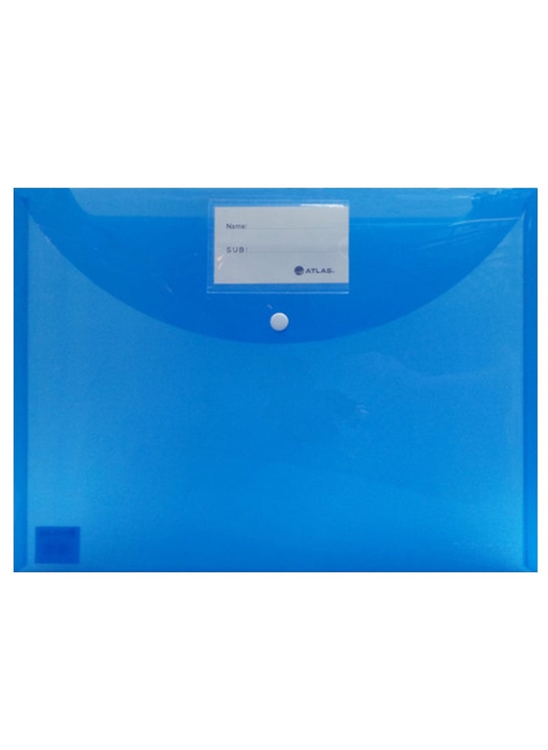 ATLAS - Clear Document Bag Foolscap Size Blue - Image 1