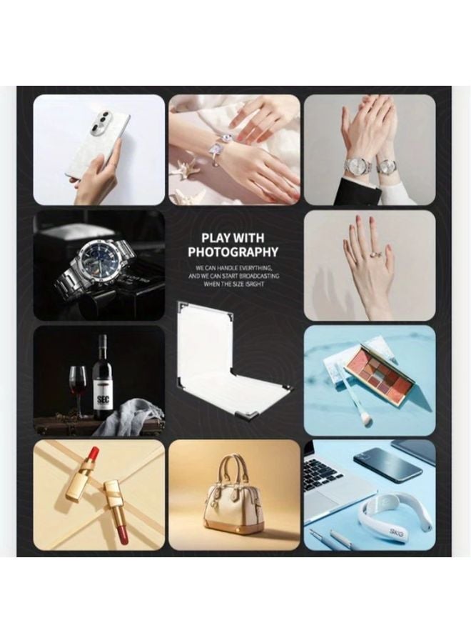 خلفية التصوير البيضاء خفيفة الوزن وقابلة للحمل مع حقيبة تنظيم - Image 5