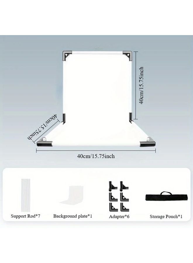 خلفية التصوير البيضاء خفيفة الوزن وقابلة للحمل مع حقيبة تنظيم - Image 1