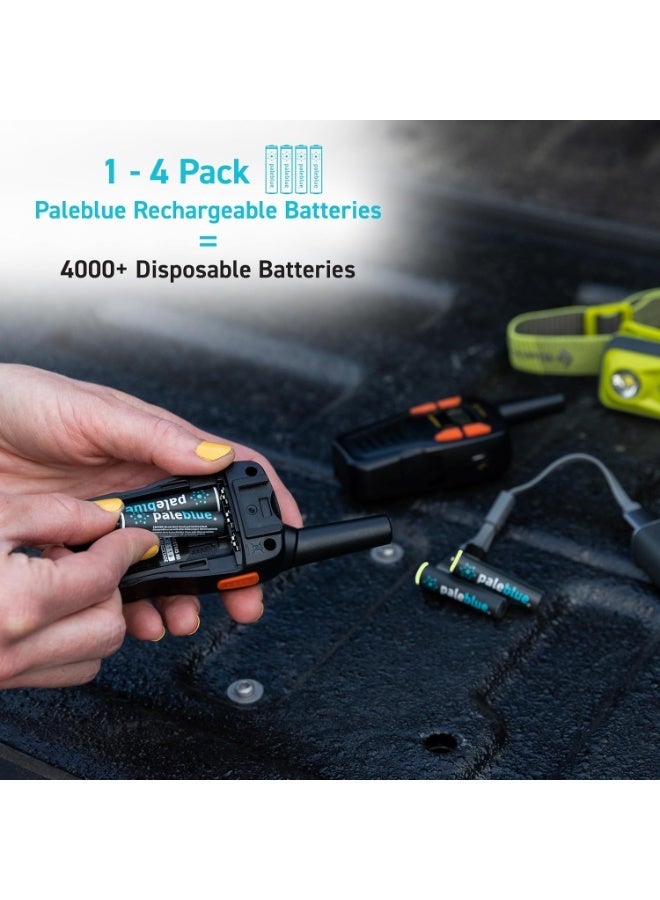 paleblue AAA Rechargeable Li-Ion Batteries (4-Pack) with USB-A to USB-C Cable; 1.5V, 900mWh/600mAh, 1000+ Cycles, Fast Charging Under 1 Hour, Lithium Batteries for Smart Devices, Toys & Remotes, No External Charger Needed - Image 5