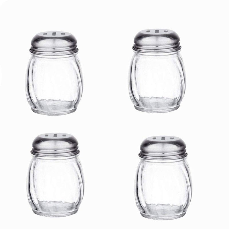 SkyKey Glass Jars and Container for Storge Spices Chilli and Spice Shakers with Stainless Steel Perforated and Slotted Caps Pack of 4 pcsClear AITTight Kitchen Accessories Items and Accessories - Image 1