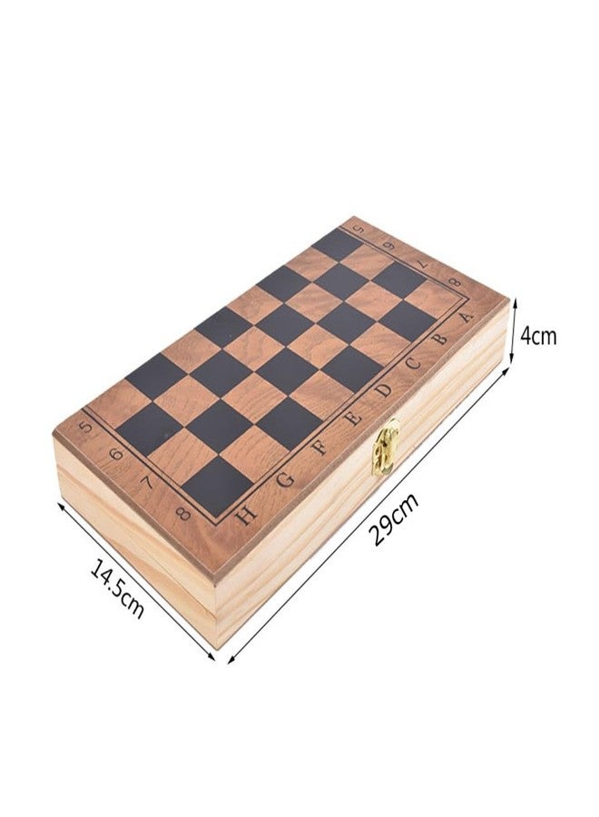 TLISMI 11.4’’ Premium Classic Wooden International Chess Board Set Vintage wooden Chess Pieces Wooden Checker Board Folding Travel Chess with Wood Pawns Gift Box for Beginners and Professional Players - Image 2