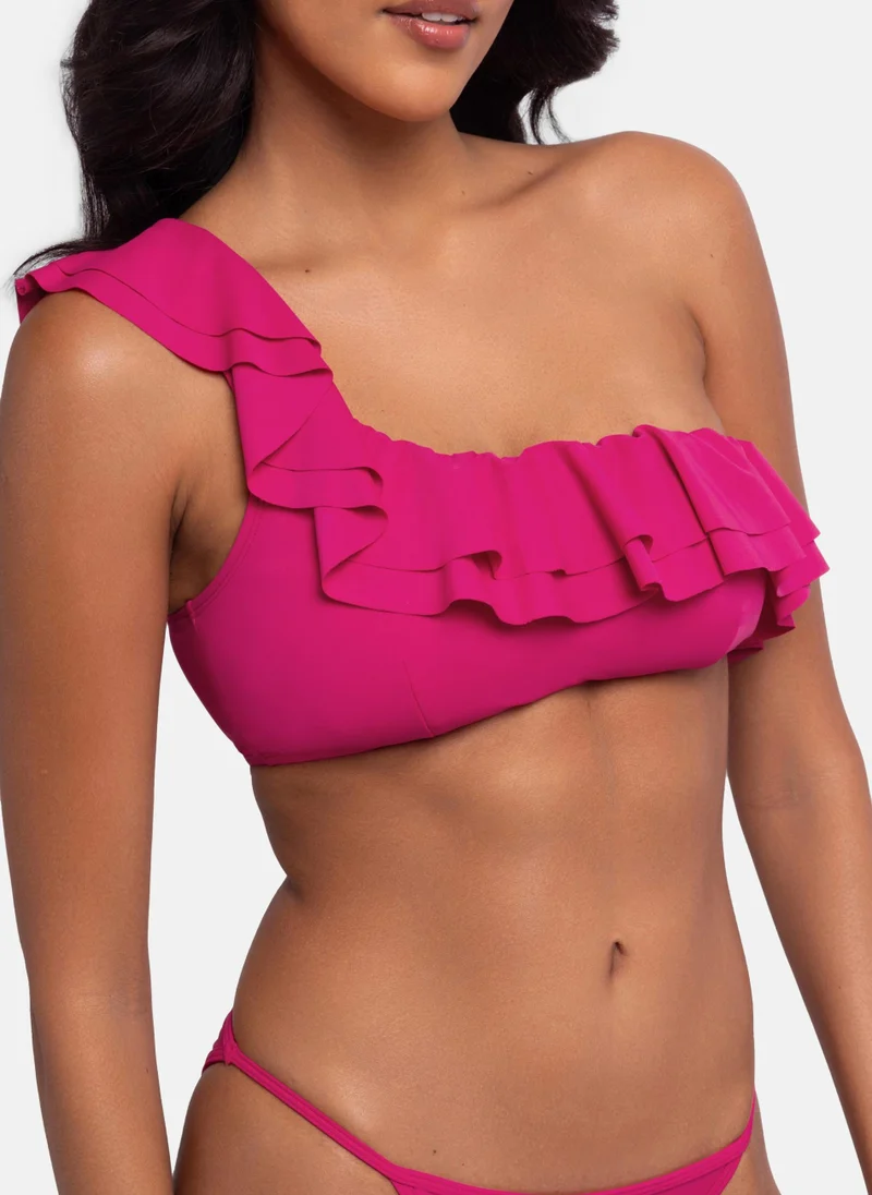 دورينا Ruffle One Shouldr Bikini Top