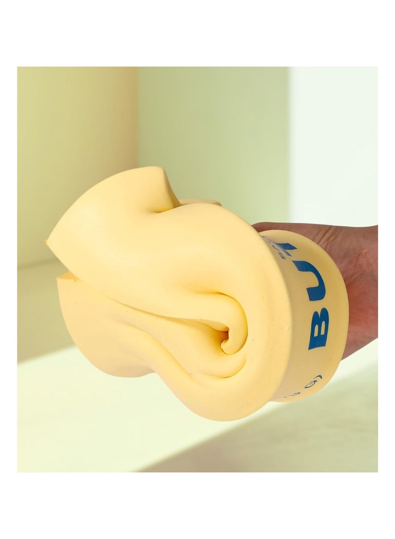 1pcs Large Giant Big Jumbo Squeeze Butter Toy, PU Material Squishy Butter Stick Slow Rising Squeeze Food Fidget Toy for Office School (Light Yellow) - Image 3
