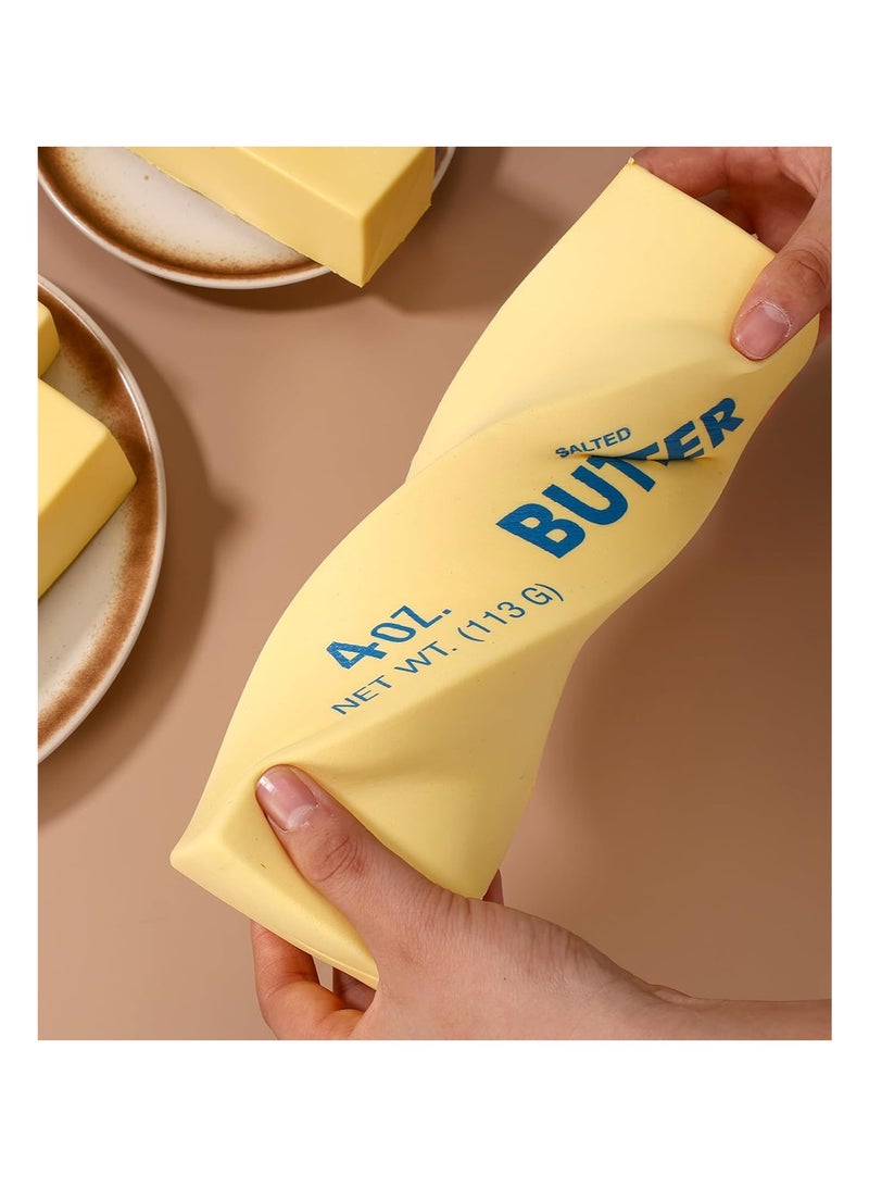 1pcs Large Giant Big Jumbo Squeeze Butter Toy, PU Material Squishy Butter Stick Slow Rising Squeeze Food Fidget Toy for Office School (Light Yellow) - Image 4