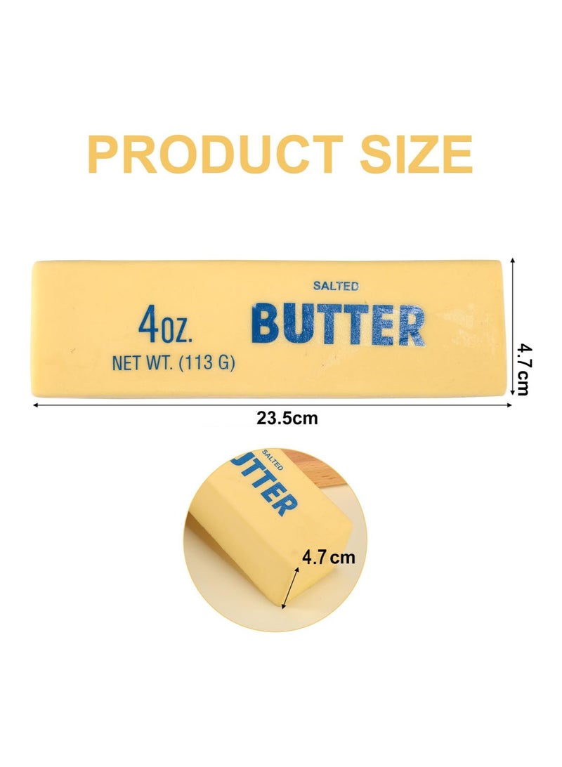 1pcs Large Giant Big Jumbo Squeeze Butter Toy, PU Material Squishy Butter Stick Slow Rising Squeeze Food Fidget Toy for Office School (Light Yellow) - Image 2