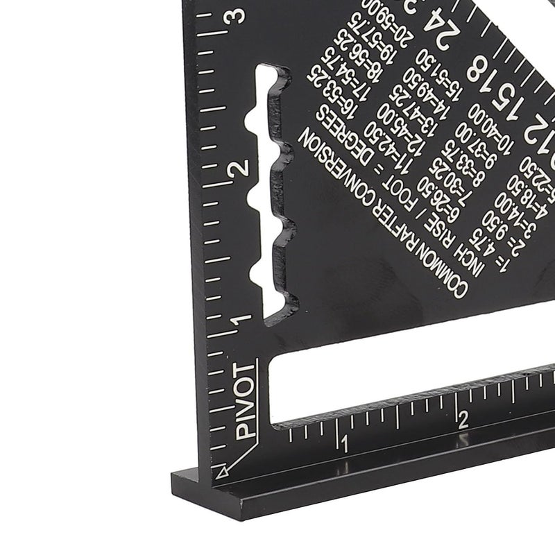 Acouto 7 Inch Aluminum Alloy Angle Ruler UK Standard Black Oxidation Roofing Protractor - Image 4