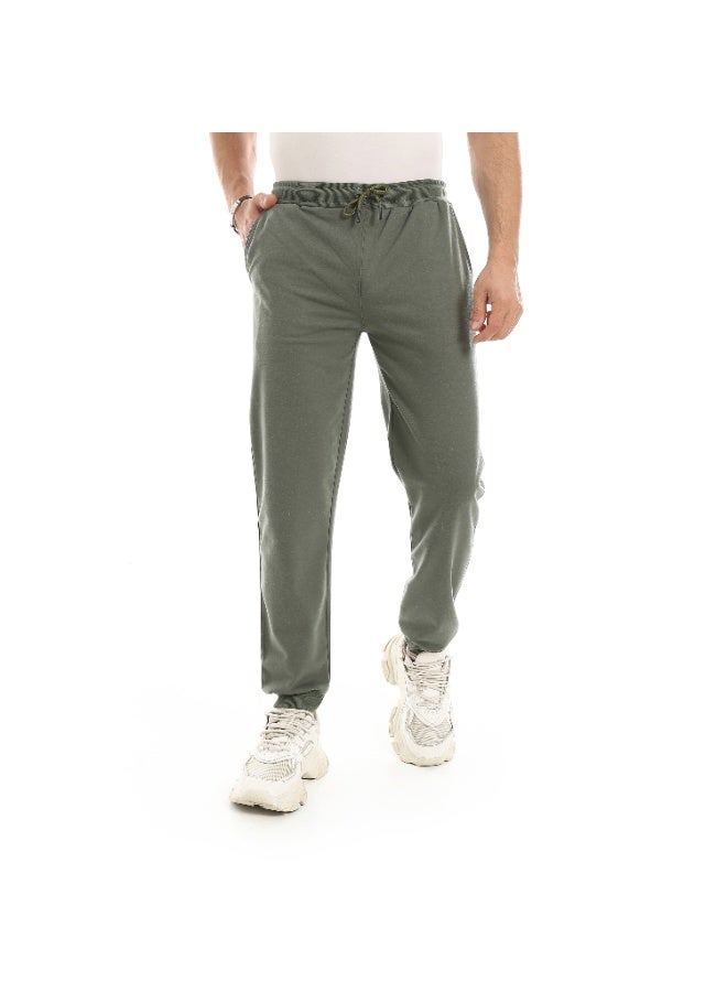 Red Circle Elastic Waist With Drawstrings Casual Pants For Out Wear Use - Image 4
