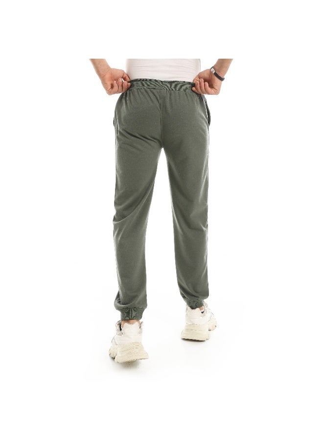 Red Circle Elastic Waist With Drawstrings Casual Pants For Out Wear Use - Image 2