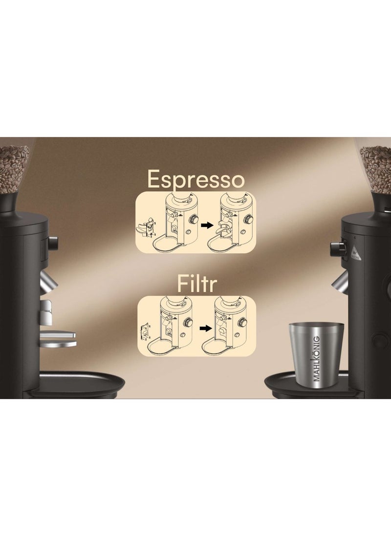 Mahlkonig - X54 Allrounder Home Electric Coffee Grinder, Easily Swappable Fronts for Espresso to Cold Brew, 54mm Flat Steel Burr With 1-2.8g of Coffee Grinding Capacity/sec, Multifunctional LED Display, App Connectivity through Wifi, 220-240 V, 50/60 Hz, 250g Bean Hopper - Black - Image 1