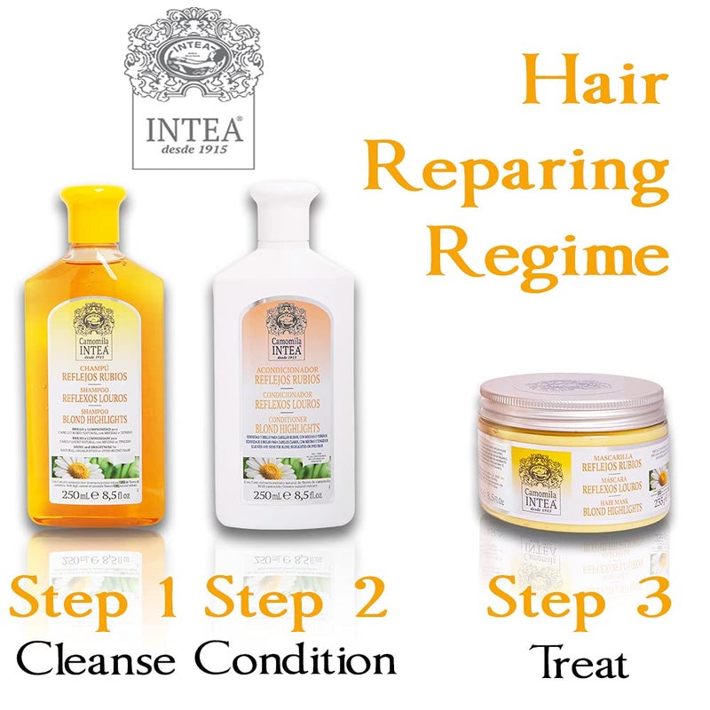Intea Hair Mask for Blonde, Dyed or Rinsed Hair - 8.3 oz - Restores Damaged Highlights - Paraben and Ammonia Free - With Chamomile Extract - Image 2