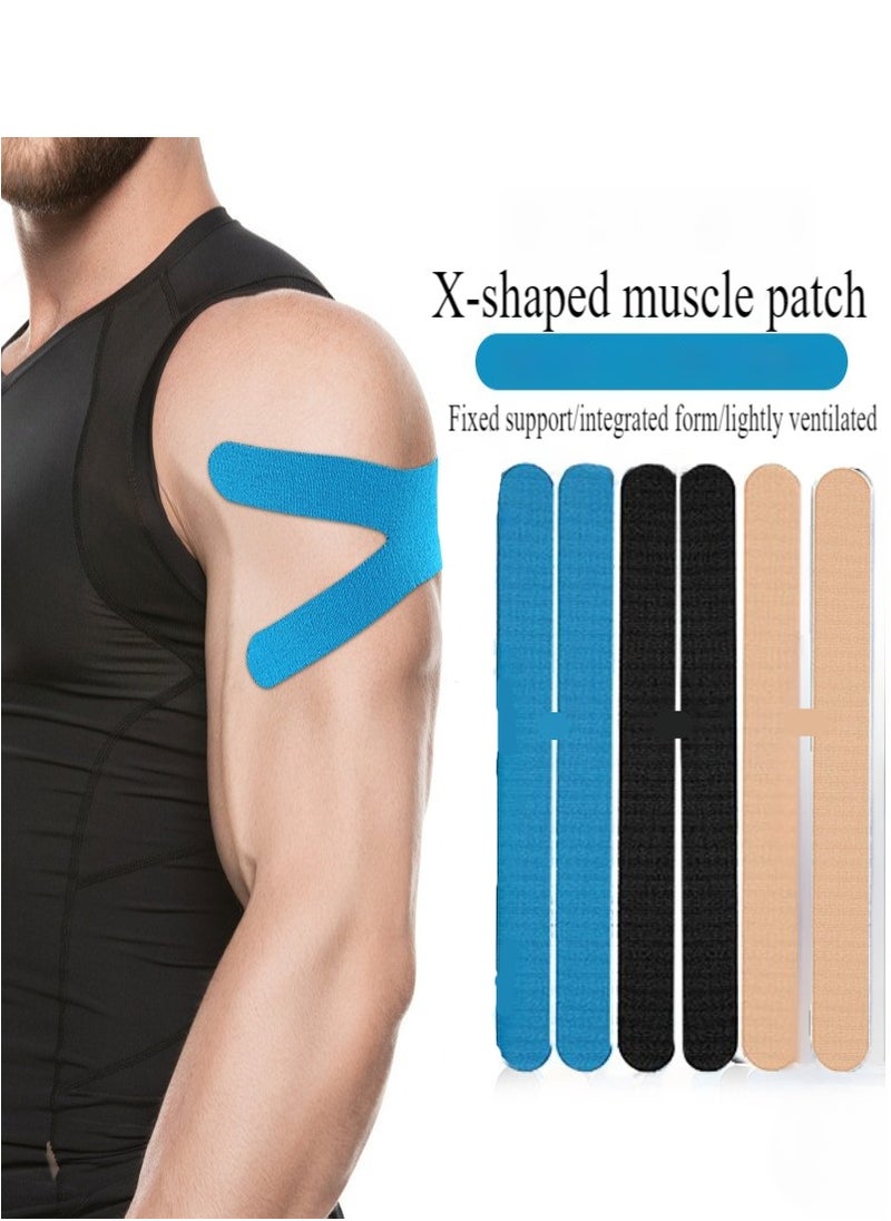 Healife 5pcs X-Shaped Muscle Tape, Waterproof and Breathable Exercise Tape, Sports Elastic Knee Brace Muscle Pain Relief Knee Tape, Suitable for Gym Fitness, Running, Tennis, Swimming, Soccer (5*23cm)  - Image 2