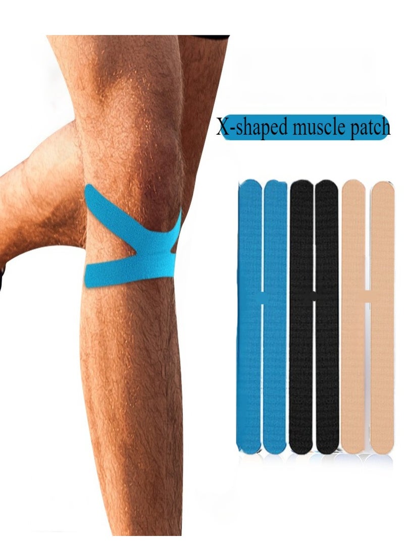 Healife 5pcs X-Shaped Muscle Tape, Waterproof and Breathable Exercise Tape, Sports Elastic Knee Brace Muscle Pain Relief Knee Tape, Suitable for Gym Fitness, Running, Tennis, Swimming, Soccer (5*23cm)  - Image 4