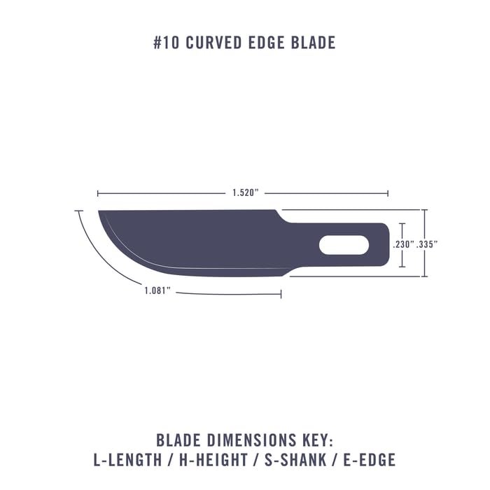 Excel Blades #10 Curved Edge Blade, 5 Pack, American Made Replacement Hobby Blades - Image 2