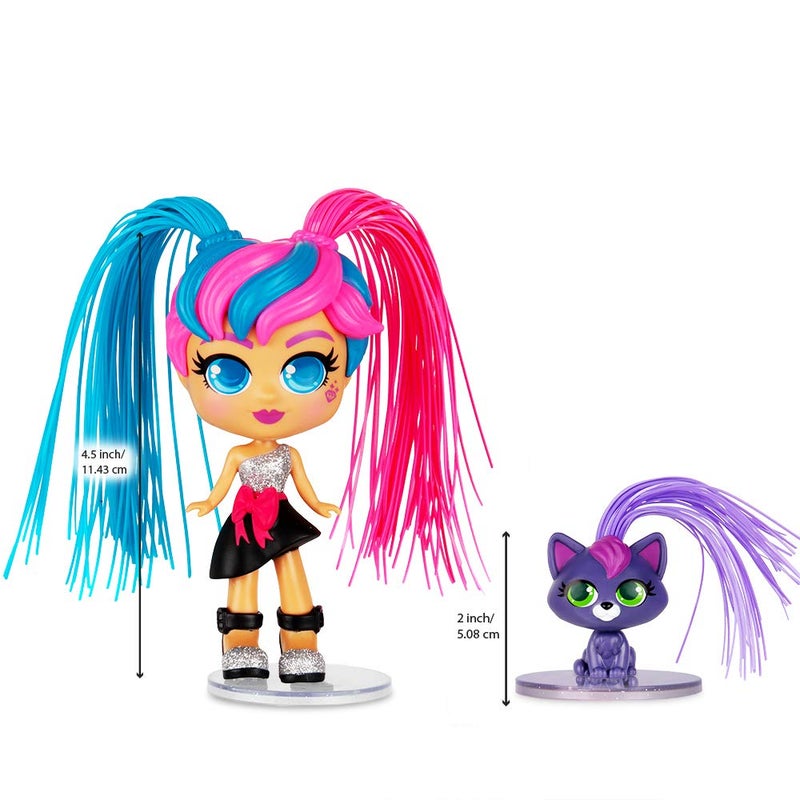 Basic Fun CurliGirls Milli, The Fashionista & Vogue, her cat - Deluxe Hairstyling Doll with MagiCurl Hair - Image 2