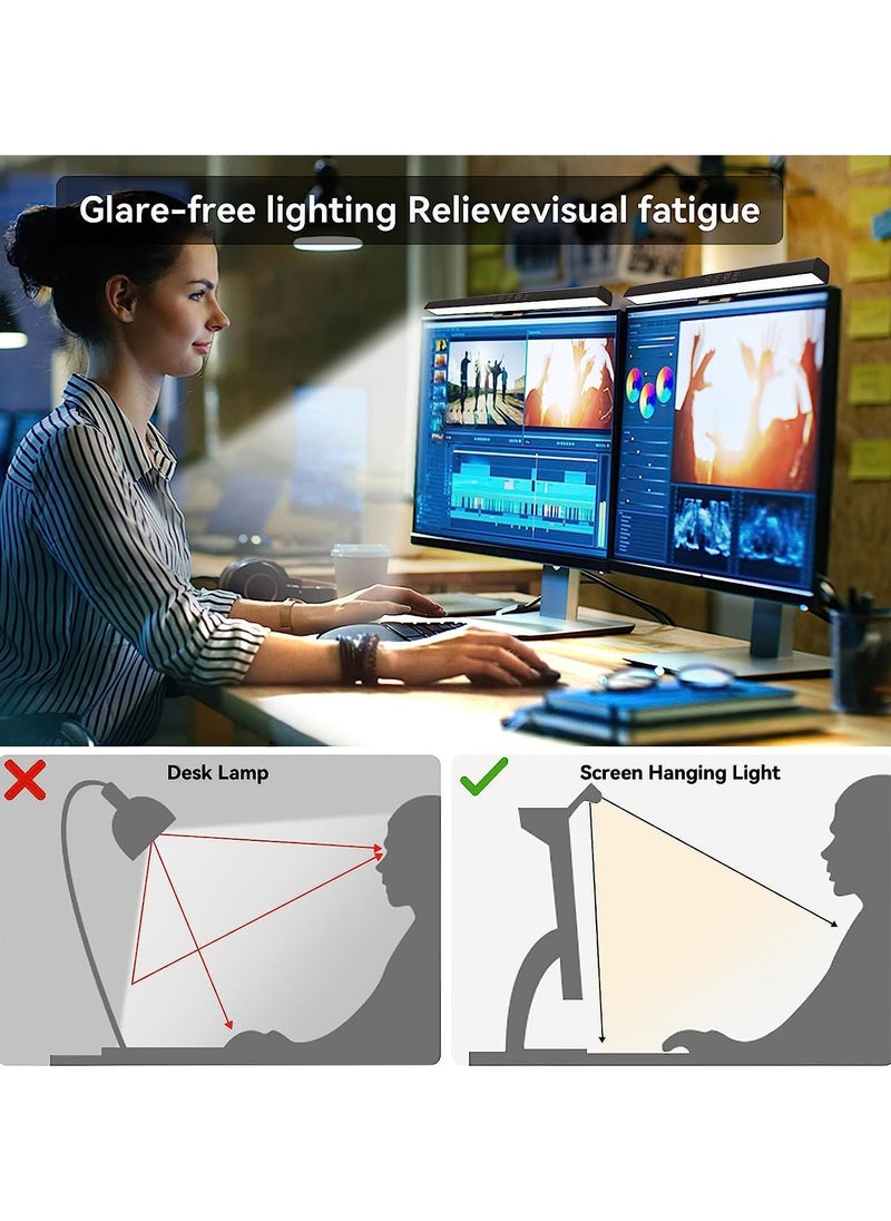 Generic - Glare-Free Screen Monitor Light Bar, USB LED Desk Lamp with 3 Color Temperature Modes, 7 RGB Light Modes with Stepless Dimming for Home/Office - Image 1