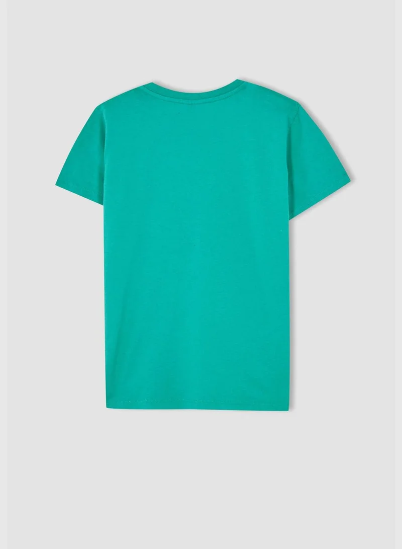 DeFacto Regular Fit Short Sleeve Check Print T-Shirt