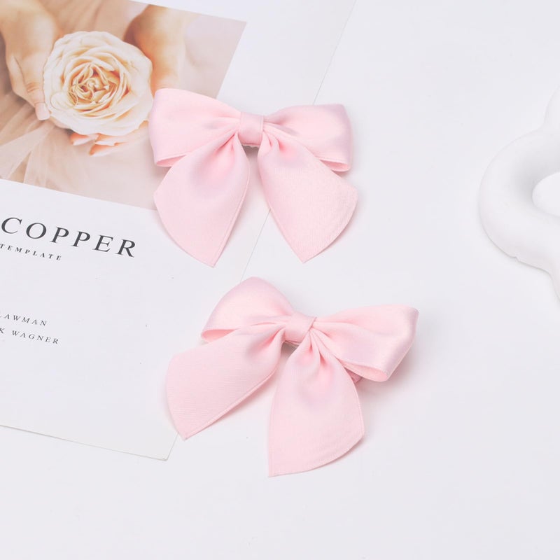 Zolyco 3.5 Inch Cheer Bow Clips for Women Girls Thick Ribbon Boutique Alligator Clips with Tails Hair Accessories for Older Kids Children Young Girls 2 Pcs (Light Pink) - Image 5