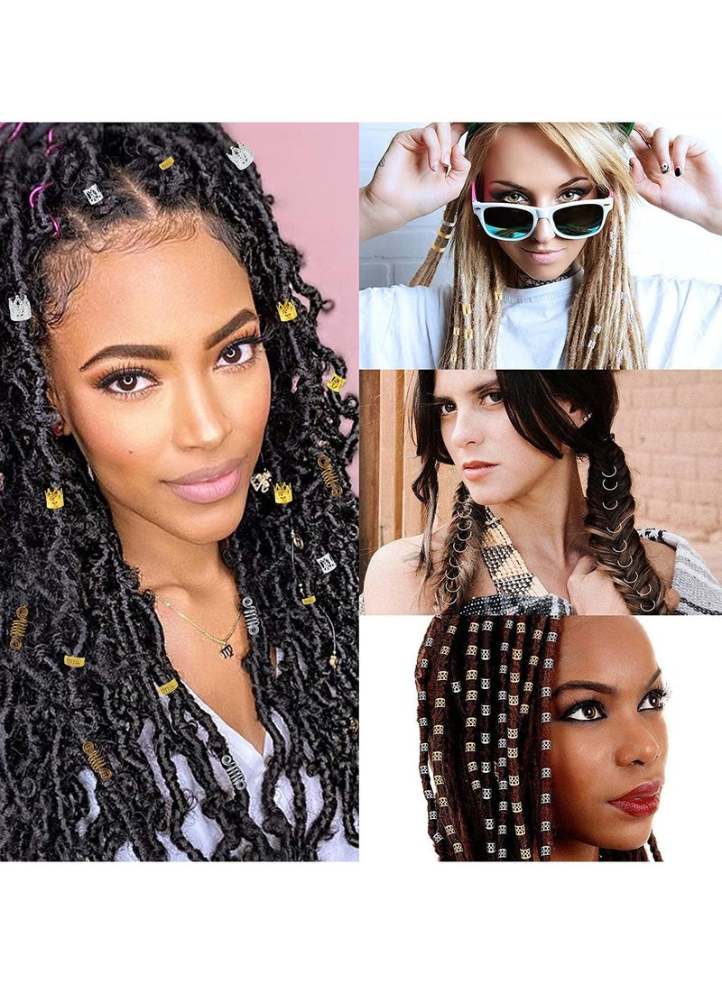 Captaintech 200pcs Beads for Hair Braids,metal Gold Braid Ring Cuff Clips Braid Accessories,braid Hair Jewelry Hair Accessories - Image 3