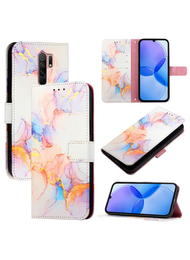 Case For Xiaomi Redmi 9 / 9 Prime India PT003 Marble Pattern Flip Leather Phone Case