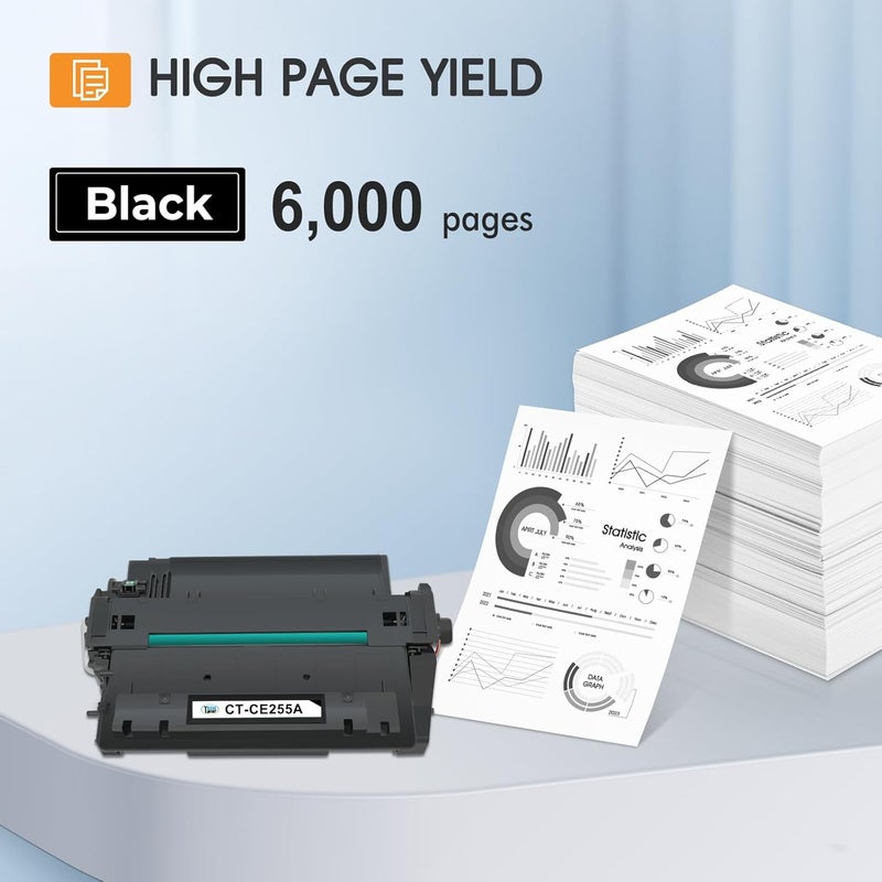 كول تونر خرطوشة حبر سوداء CE255A 55A P3015 55X CE255X متوافقة مع HP Laserjet P3015 لطابعات HP P3011 P3015d P3015x P3015dn P3016 Pro 500 MFP M521dn M521dw M521 M525 (عبوة 2) - Image 3