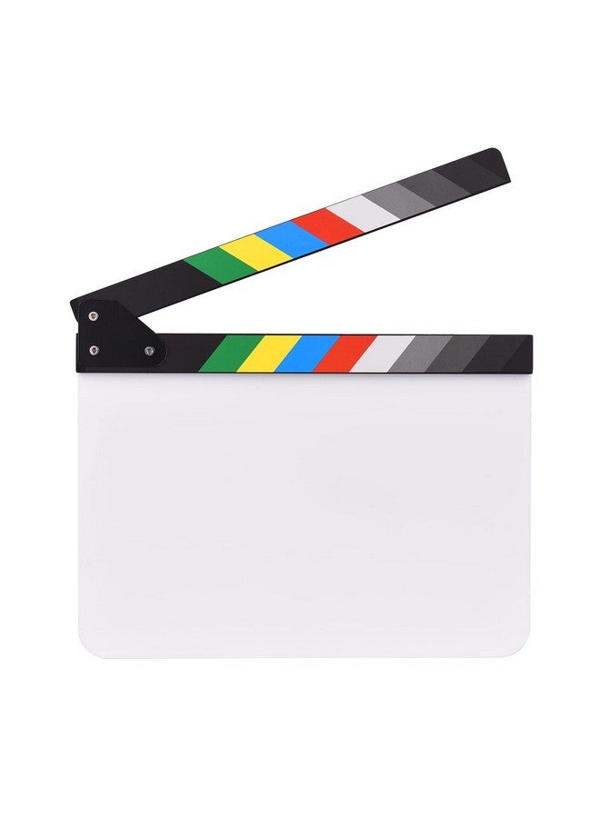 ANDOER 30 X 24Cm Acrylic Film Clapboard Movie Directors Clapper Board Slate Cut Action Scene Blank Clap Board Dry Erase With Multicolored Sticks - Image 1