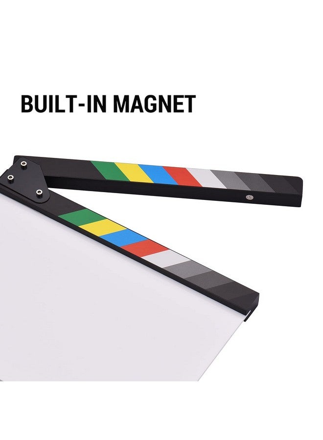 ANDOER 30 X 24Cm Acrylic Film Clapboard Movie Directors Clapper Board Slate Cut Action Scene Blank Clap Board Dry Erase With Multicolored Sticks - Image 3