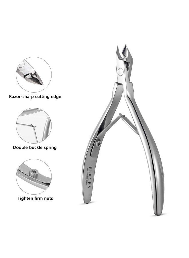 FERYES Cuticle Clipper Professional Manicure And Pedicure Cuticle Remover Tools, Medical Grade Stainless Steel Cutial Cutter, 6Mm Jaw- 1 Piece (Silver) - Image 1