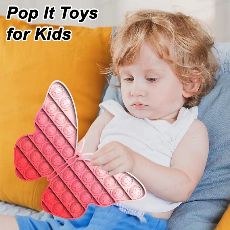 FunBlast Pop It - Popit Game, Poppet for Kids, Pop It Toys for Kids, Butterfly with Bee Pop it Fidget Toy for Kid, Pop It Fidget Toy, Stress Relief Toys (Pack of 2 Pcs) - Image 2