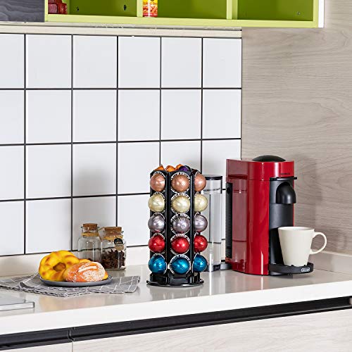 Rice rat for Nespresso Vertuo Coffee Pods Stand Carousel Storage Holder for 30 Capsules with 360-degree Silent Spins, Coffee Pod Carousel Holder Black (38+ Pods) - Image 5