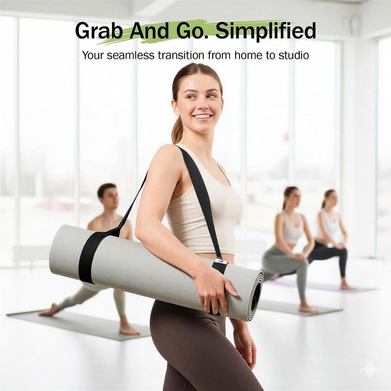 Slim Panda Yoga Mat Straps for Carrying, Adjustable Yoga Mat Carrier Sling Fits All Mats(Mat Not Included) - Image 2