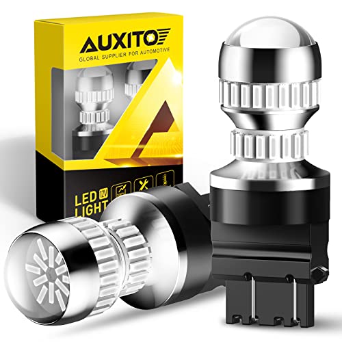 AUXITO LED Brake Tail Light Bulbs 3156 3157 LED Bulb Red 400% Brighter 3056 3057 3047 4057 Led Bulbs for Tail Stop Brake Signal Parking Lights, Brilliant Red - Image 1