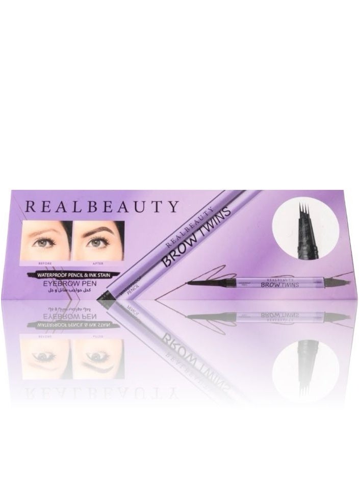 REALBEAUTY REALBEAUTY  BROW TWINS  WATERPROOF PENCIL INK STAIN  EYEBROW PEN  - Image 3