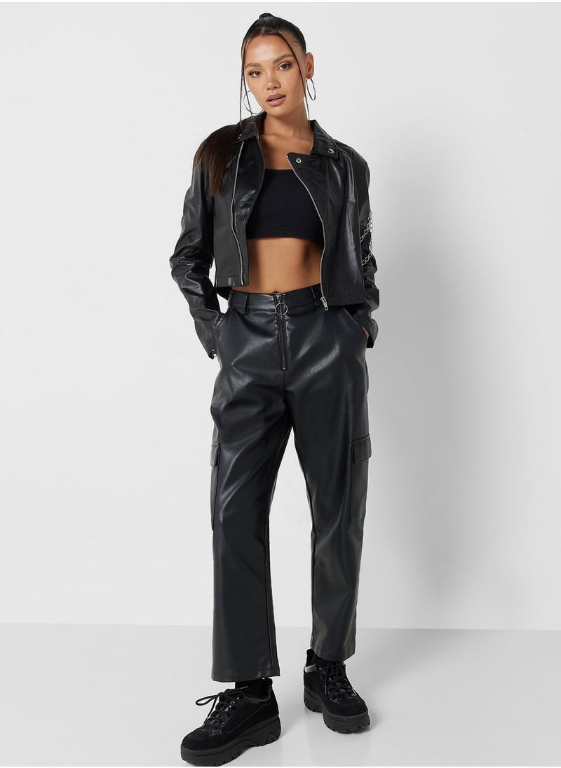 Ginger - PU Leather Biker Jacket - Image 1