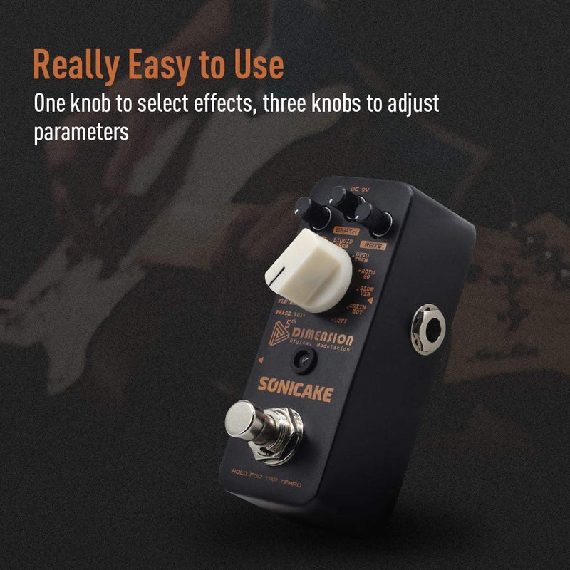 SONICAKE QSS-08 5th Dimension Digital Modulation Guitar Pedal Phaser Flanger Chorus Tremolo Vibrato Autowah Guitar Effects Pedal 11 Modes - Image 3