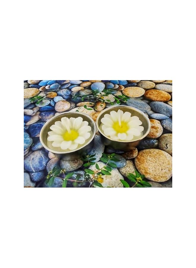 The Bros Flower Shape Tealight Candles for Birthday Party Home Décor Spa Wedding Anniversary Valentine's Day Mother's Day Celebration Baby Shower Decoration. (White Daisies) - Image 4