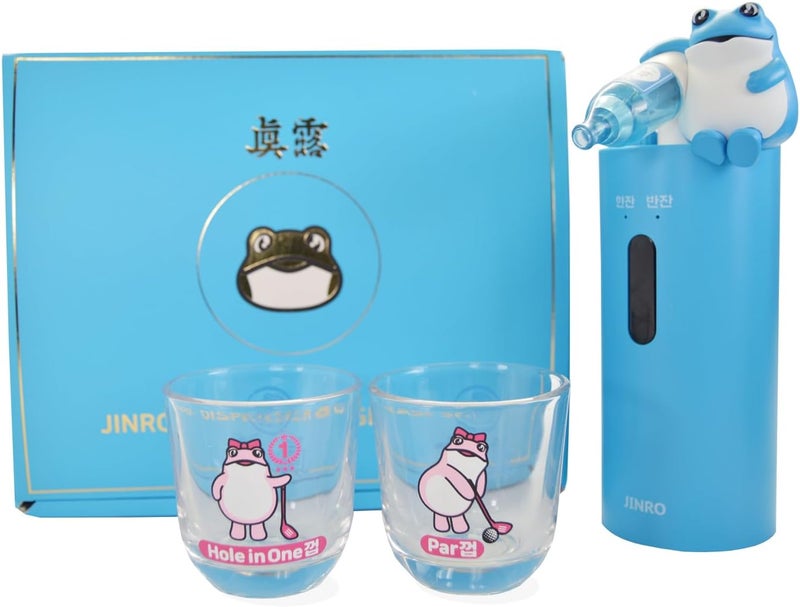 Gpel Jinro Soju Dispenser with 2 pcs of Soju Glasses, Automatic Drink Dispenser for Soju Only, Classic Soju Brand Merch, Korean Soju, Funny Gifts, Silicone Tube 2 Sizes, C-TYPE Charging [OFFICIAL LICENSE] - Image 1