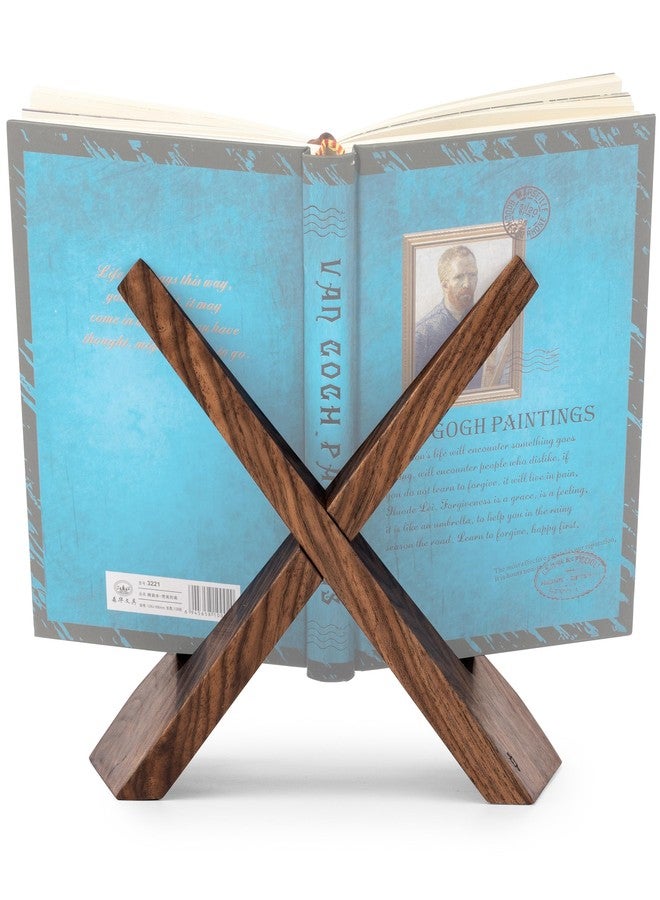 TILISMA Wooden Cook Book Stand - Handmade Walnut Cookbook Holder for Reading Hands Free - Plate Stand for Kitchen Counter - Reading Accessories for Kitchen -Holder for Recepies, Books, Ipad and Tablet - Image 2